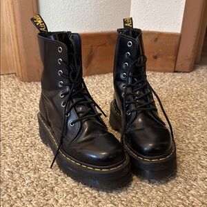 Dr. Martens Women's Shiny Black Combat Boots
